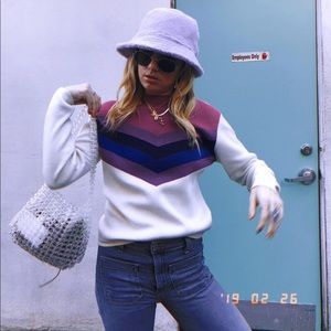 Purple Striped Retro Sweater